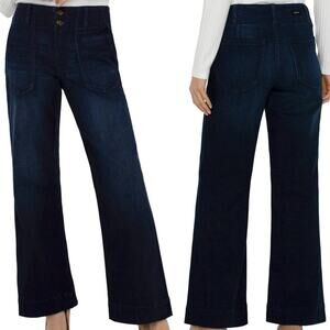 Liverpool Eco Patch Pocket Wide Leg Jeans Summit Lake Wash NWT